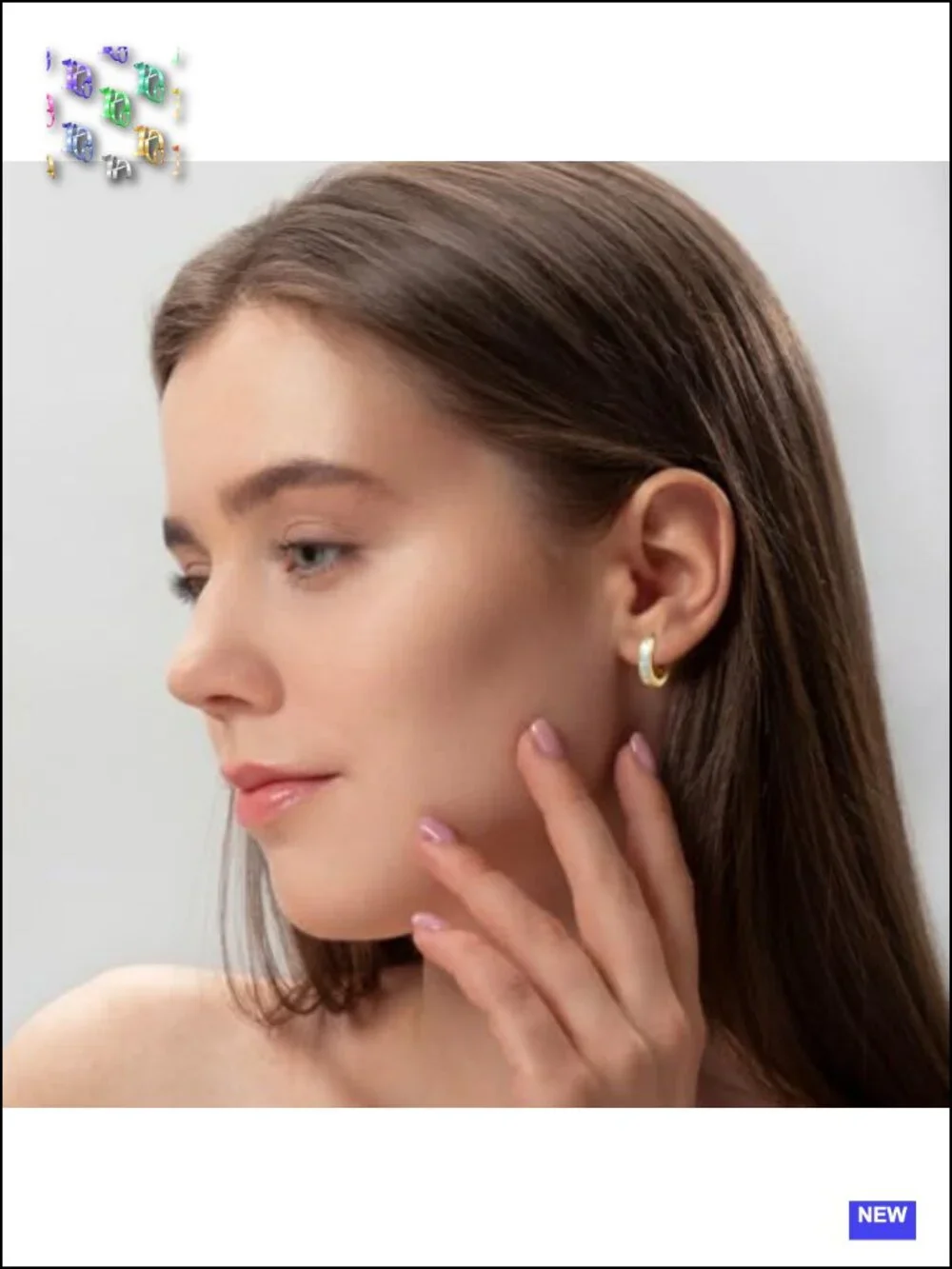 14K Gold Hoop Earrings for Women Princess Cut Cubic Zirconia Hoops 15/20/25mm
